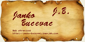 Janko Bučevac vizit kartica